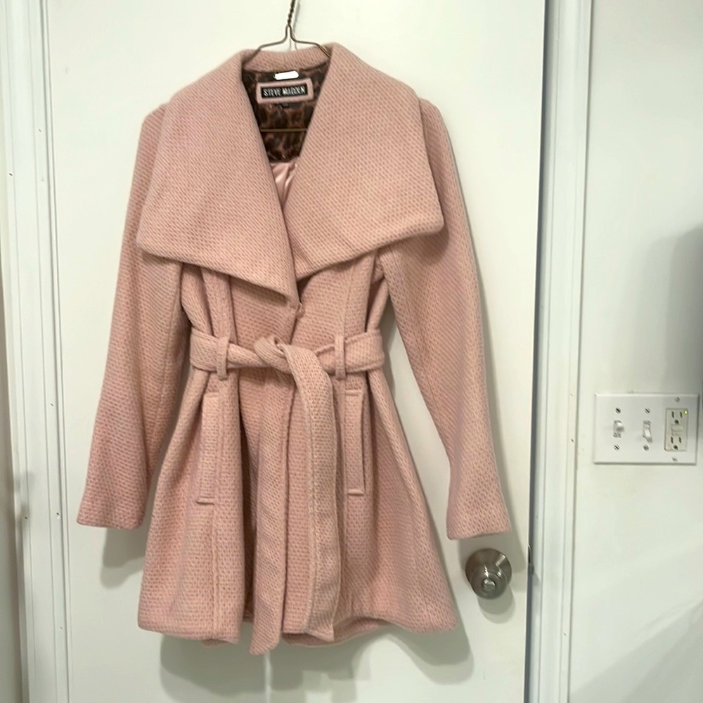 Steve Madden-Pink-polyester/wool/rayon coat